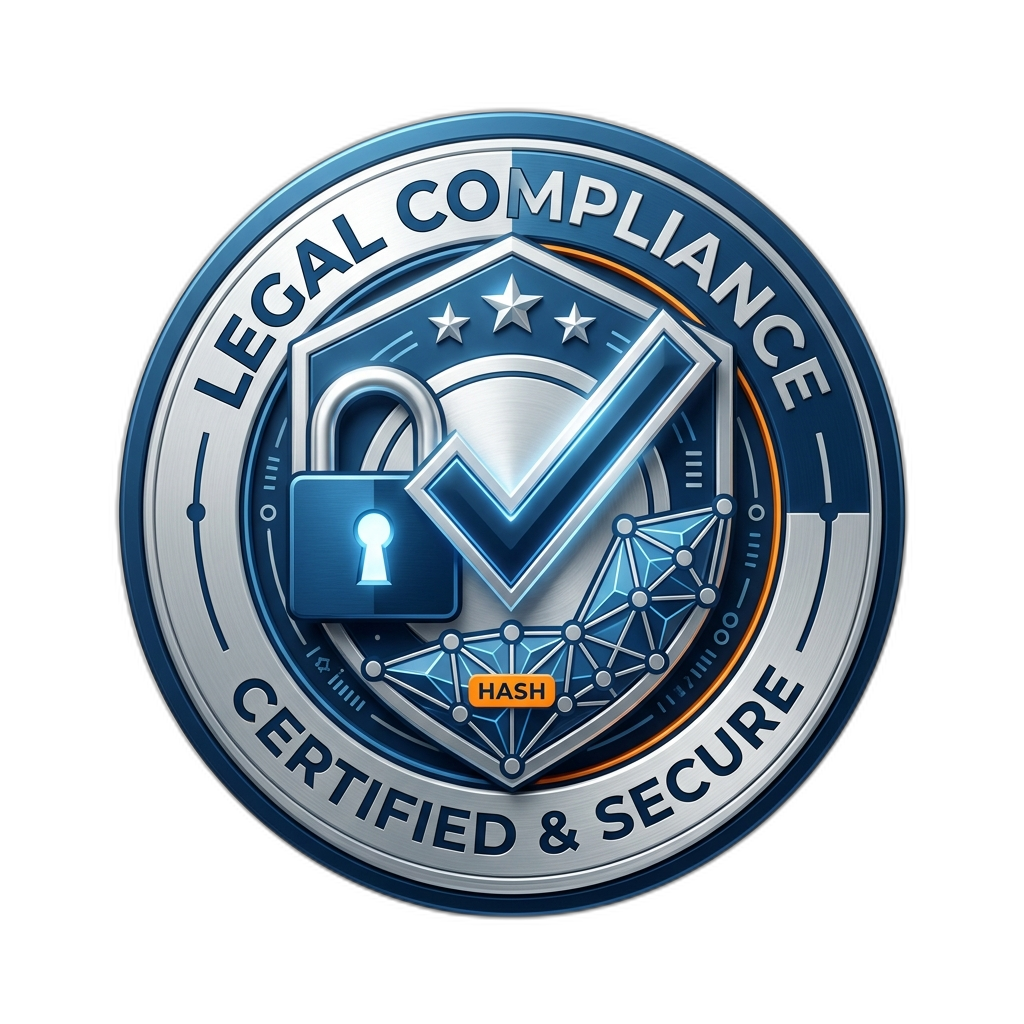 Sello de cumplimiento legal — Legal Compliance, Certified & Secure